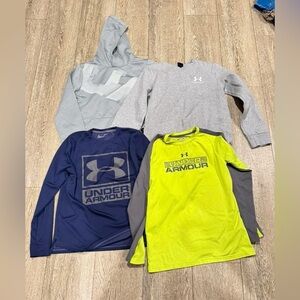 Under Armour Kids Hoodie and Long Sleeve Set - Gray, Blue, and Yellow